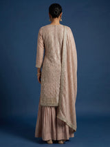 Pink women embellished festive sharara suit