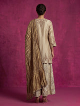 Ivory women metallic floral sharara suit