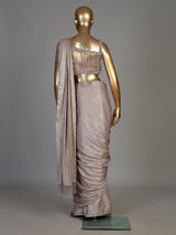 Onion pink women dreamy shimmer ready to wear saree