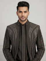 Black men sculpted embellished indo western