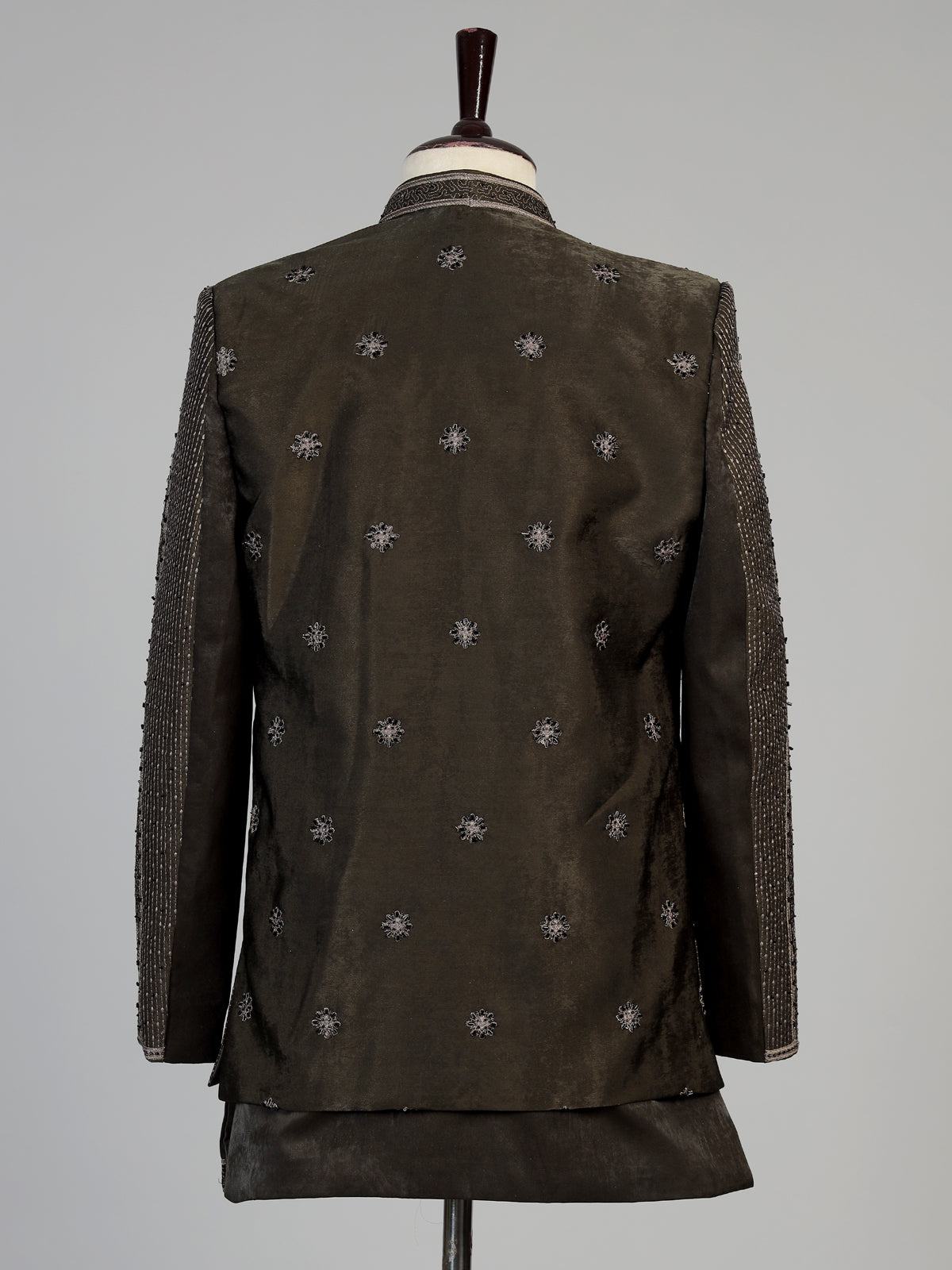 Black men sculpted embellished indo western