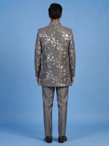 Grey men abstract metallic bandhgala indo western