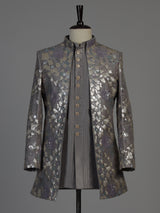 Grey men abstract metallic bandhgala indo western