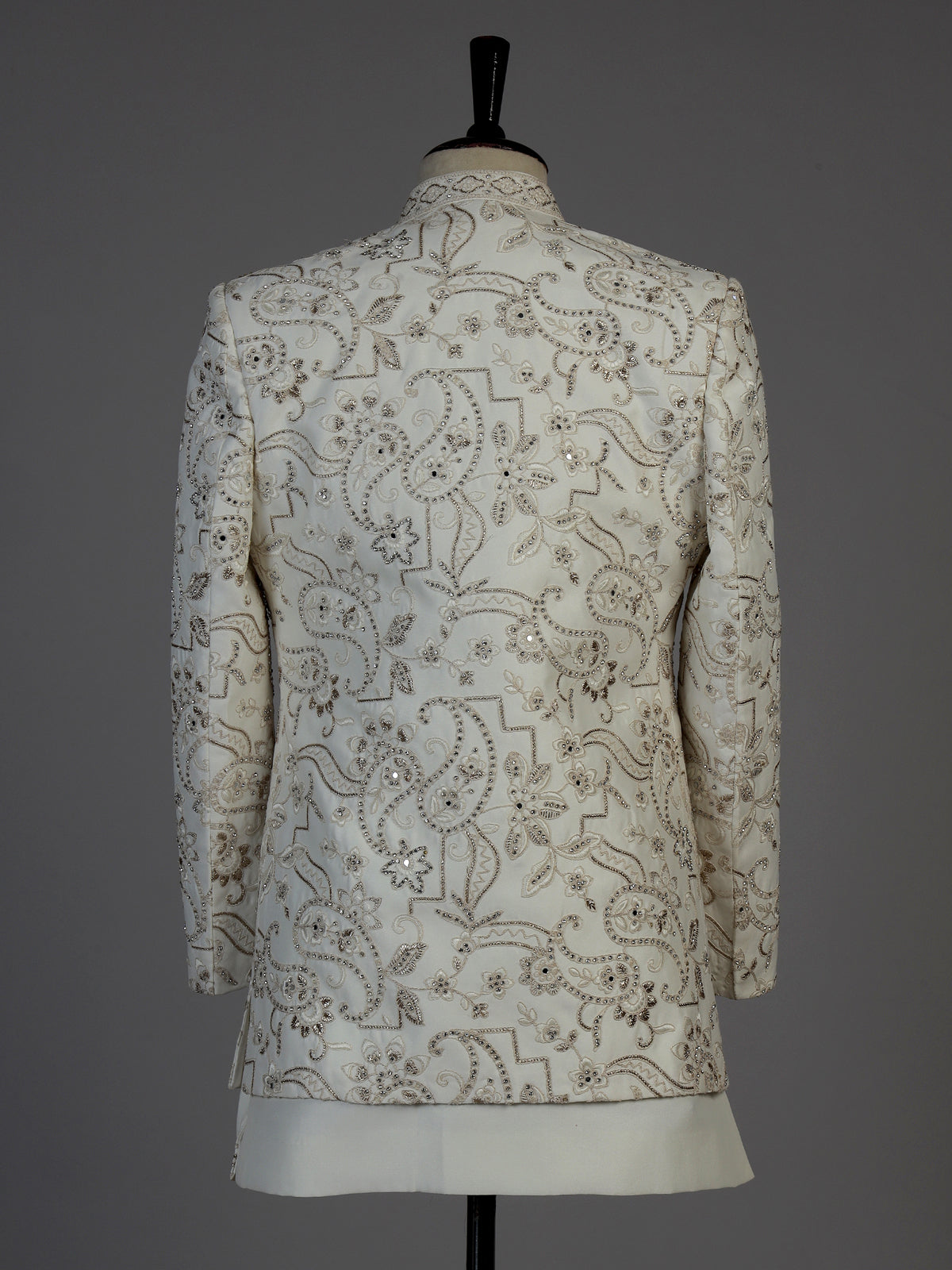 Off white men paisley embroidered indo western