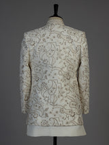 Off white men paisley embroidered indo western