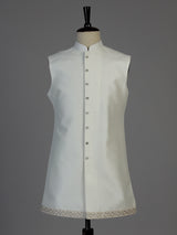 Off white men paisley embroidered indo western
