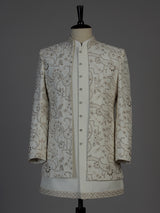 Off white men paisley embroidered indo western