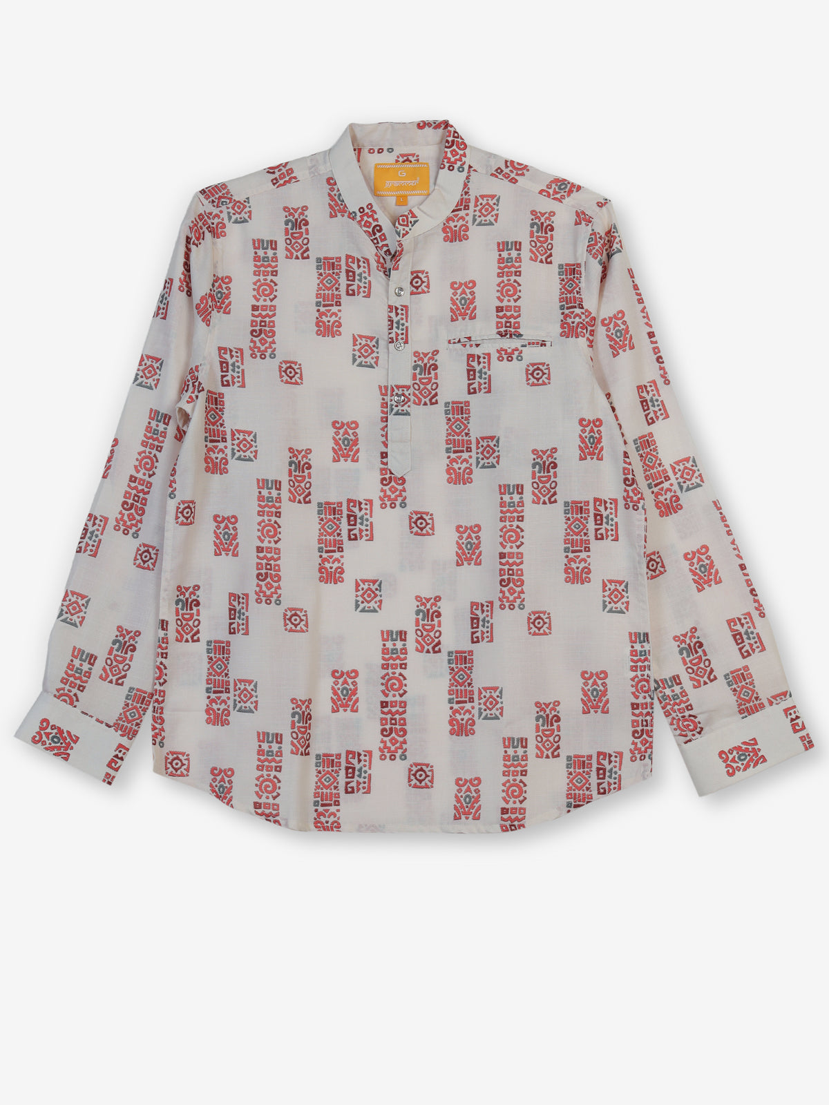 Off white men aztec printed chinese kurta