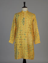 Yellow men geometric printed chinese kurta