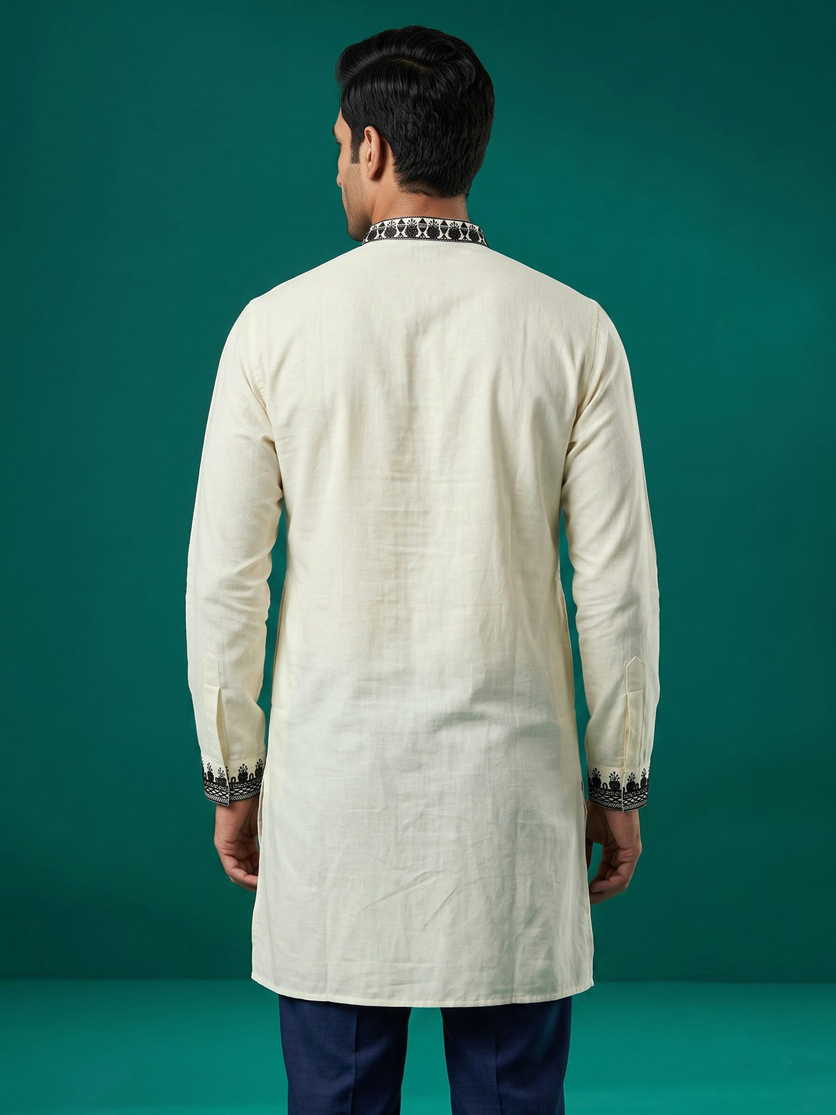 White men floral abhla chinese kurta