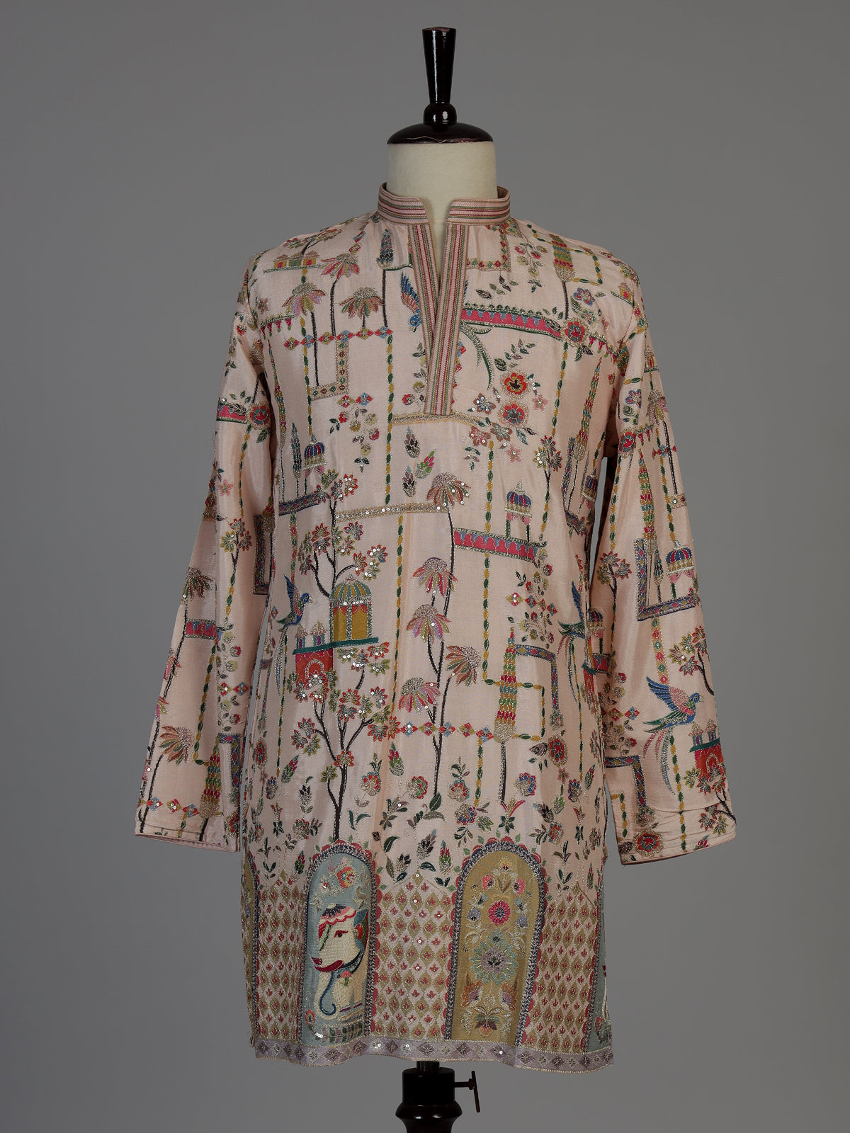 Onion pink men mughal court kurta suit