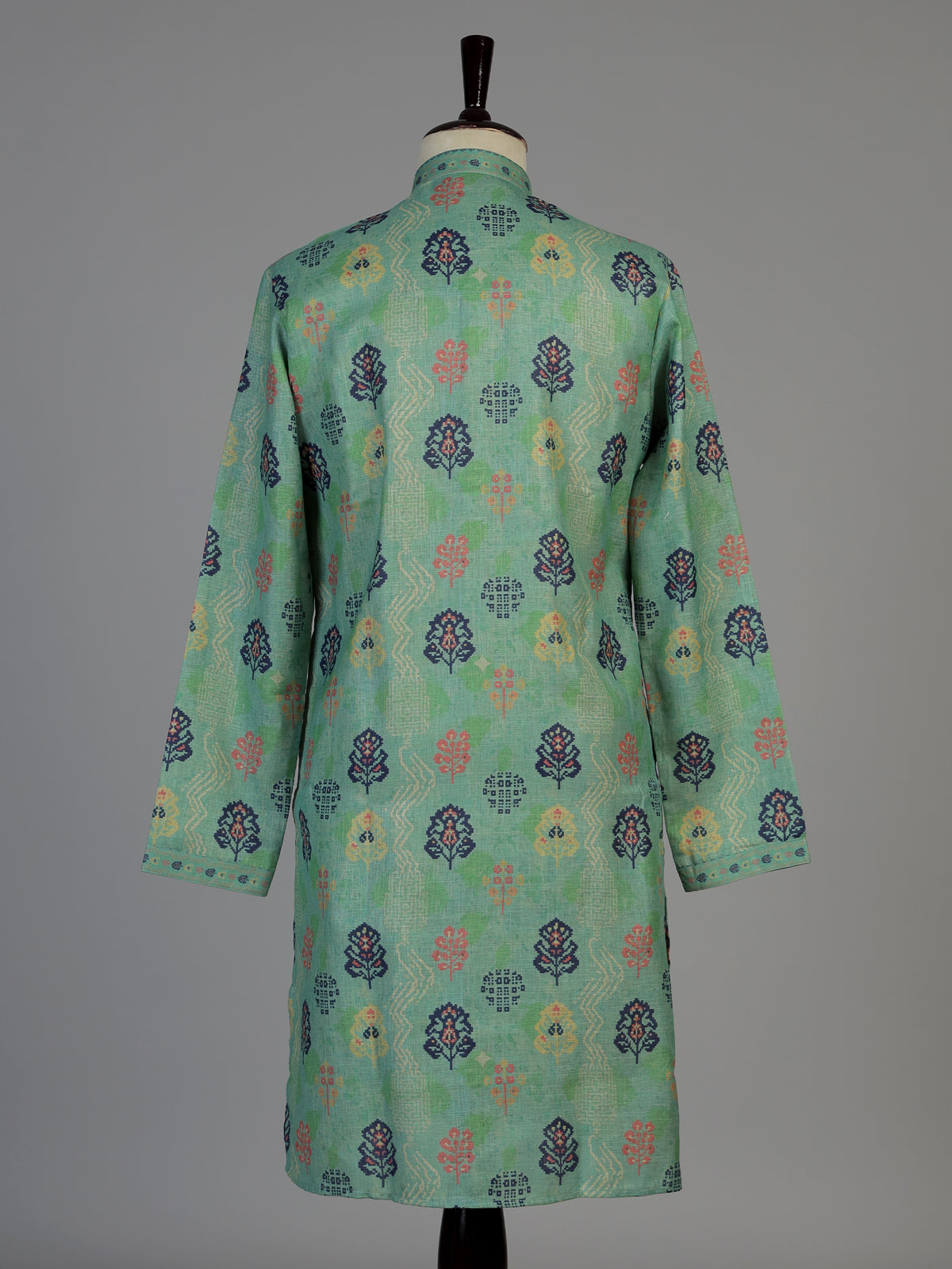 Green men folk motif kurta pajama
