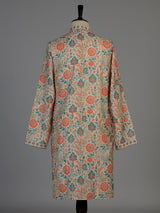Cream men mughal garden kurta suit