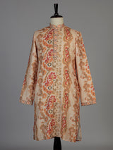 Beige men baroque paisley kurta pajama