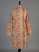 Beige men baroque paisley kurta pajama