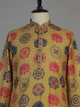 Yellow men lotus mandala kurta pajama