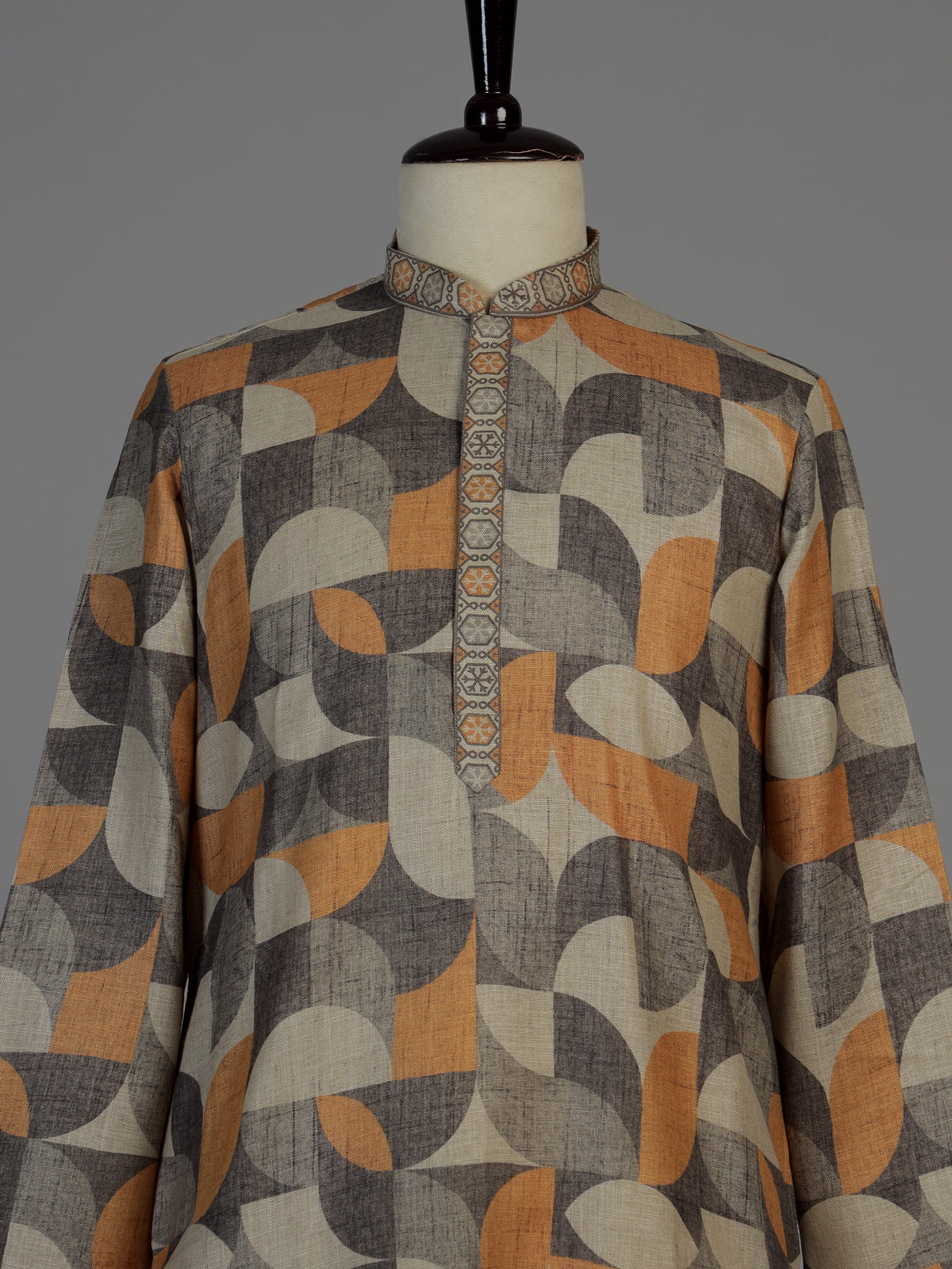 Multi colour men bauhaus printed kurta
