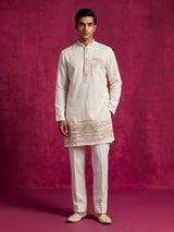 White men royal elephant kurta pajama