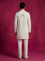 White men royal elephant kurta pajama