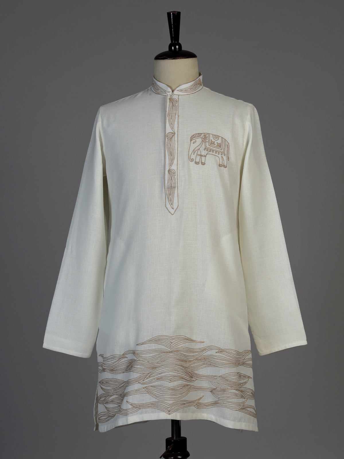 White men royal elephant kurta pajama