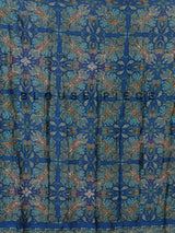 Blue silk unstitched lehenga choli with intricate printed detailing