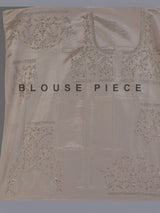 Peach silk unstitched lehenga choli with mirror diamond detailing