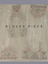 Beige tissue silk unstitched lehenga choli with pearl elegance