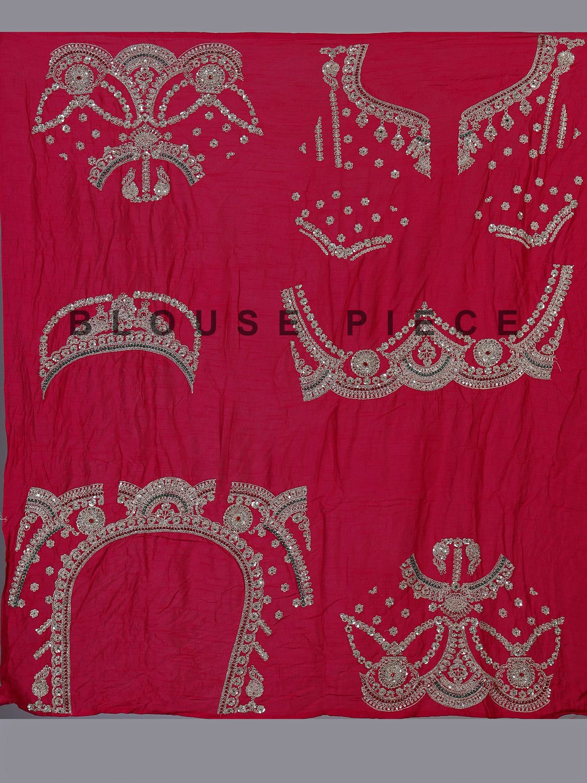 Rani pink silk unstitched bridal lehenga choli with double dupattas