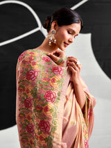 Pastel pink designer tissue silk saree