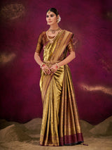 Royal maroon banarasi katan silk saree for women