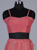Pink tissue silk lehenga choli with exquisite traditional embellishments