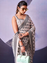 Premium off white cotton festive saree women