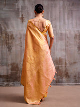 Peach premium festive tissue silk saree women