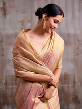 Onion pink graceful tissue silk saree women