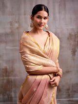 Onion pink graceful tissue silk saree women