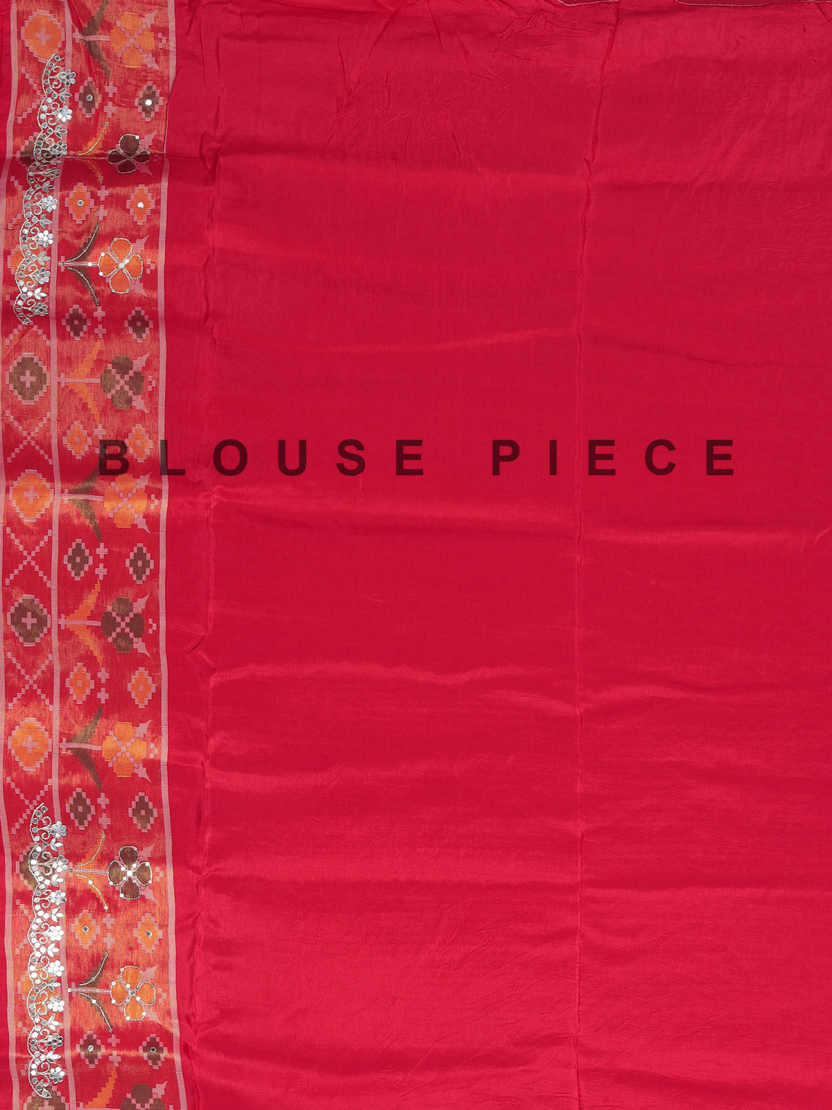 Red soft silk saree with traditional ikat printed zari elegance