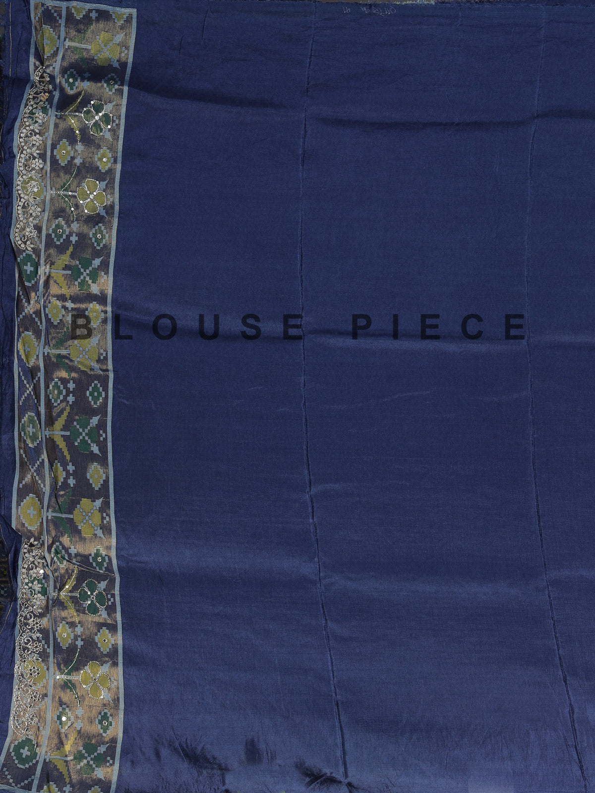Blue soft silk saree with elegant ikat printed craftsmanship