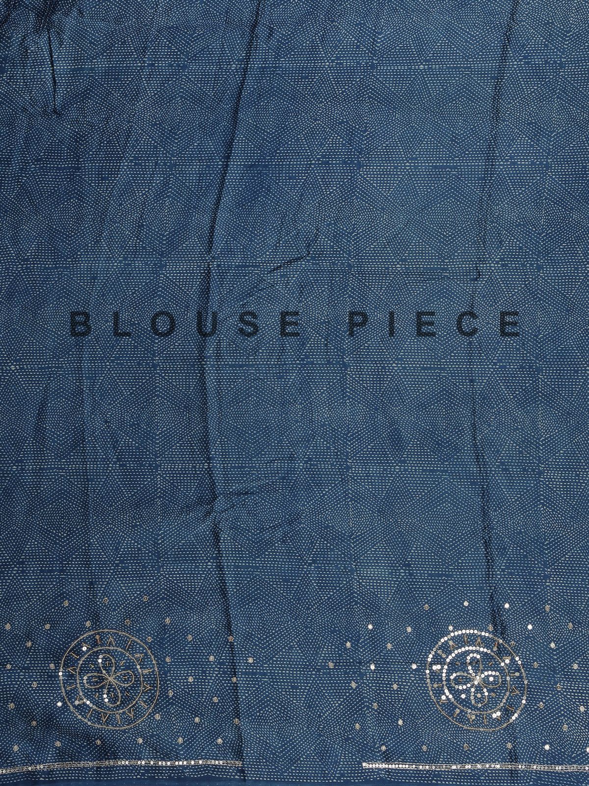 Stone blue crepe silk saree with exquisite printed elegance
