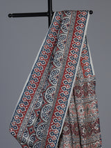 White crepe silk saree with delicate printed festive charm