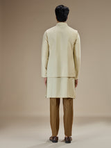 Beige silk waistcoat set for stunning wedding celebration