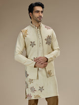 Beige silk waistcoat set for stunning wedding celebration