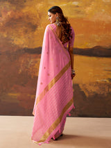 Pink designer modal cotton festive saree