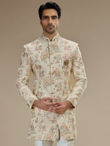 Cream men mughal garden indo western