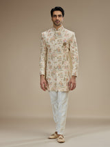 Cream men mughal garden indo western