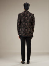 Black men royal paisley velvet indo western