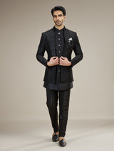 Black men layered brooch indo western