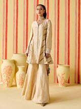 Gold women designer sharara suit