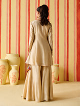 Gold women designer sharara suit