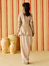 Champagne beige women designer indo western suit