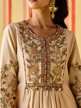 Champagne beige women designer indo western suit